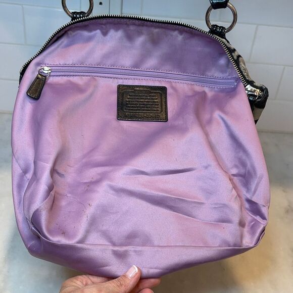 Coach Signature Poppy Lurex Vintage Large Tote Shoulder Bag - HTF - Picture 15 of 16